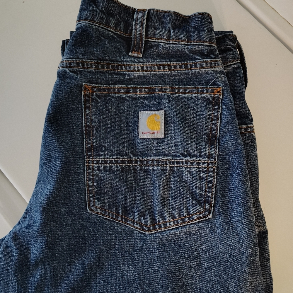 Carhartt Flannel Lined Relaxed Fit Five Pocket Jeans 33 X 30 - Picture 12 of 12